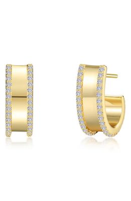 Lafonn Simulated Diamond Huggie Hoop Earrings in White/Gold