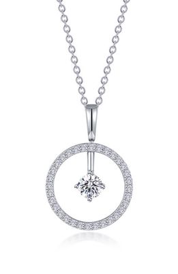 Lafonn Simulated Diamond Lab-Created Birthstone Reversible Pendant Necklace in White/April
