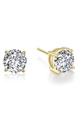 Lafonn Simulated Diamond Round Stud Earrings in White/Gold