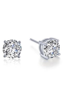 Lafonn Simulated Diamond Round Stud Earrings in White/Silver