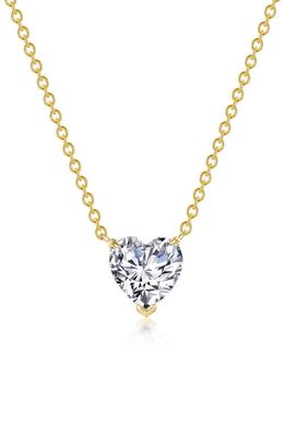 Lafonn Simulated Diamond Solitaire Heart Pendant Necklace in White/Gold
