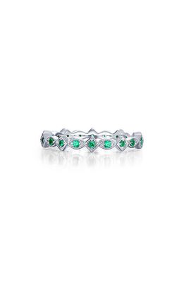 Lafonn Simulated Emerald Eternity Band Ring in Green