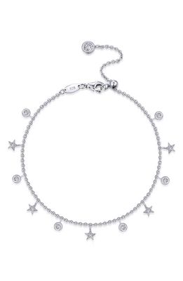 Lafonn Starfall Simulated Diamond Charm Bracelet in Silver/White
