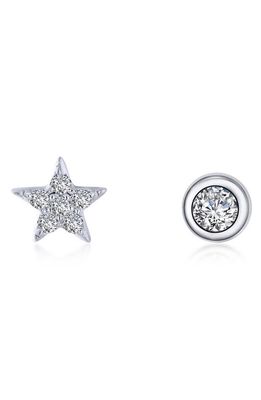 Lafonn Starfall Simulated Diamond Stud Earrings in Silver/White