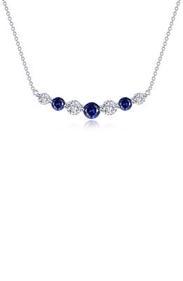 Lafonn Symbols of Joy Lab Created Sapphire & Simulated Diamond Bar Pendant Necklace in Blue