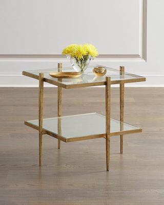 Laforge Antiqued Gold End Table