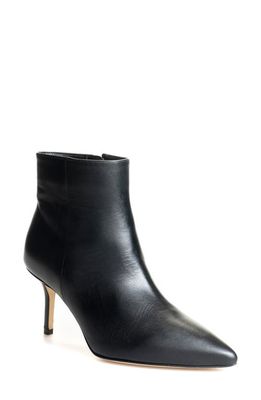 L'AGENCE Aimee Pointed Toe Bootie in Black Leather
