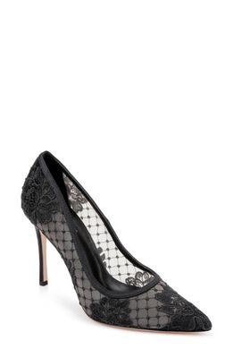 L'AGENCE Anais Embroidered Lace Pump in Black