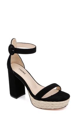 L'AGENCE Avia Ankle Strap Platform Sandal in Black