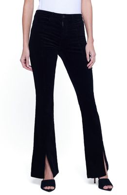 L'AGENCE Beatrix High Waist Front Slit Baby Bootcut Jeans in Noir