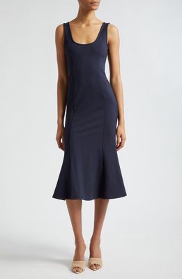 L'AGENCE Bisous Flared Midi Dress in Midnight