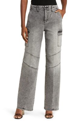 L'AGENCE Brooklyn High Waist Wide Leg Utility Jeans in Magnesite