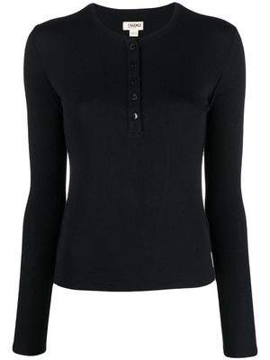 L'Agence button-placket long-sleeved top - Black