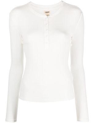 L'Agence button-placket long-sleeved top - White