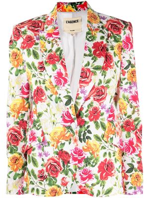 L'Agence Chamberlain floral-print blazer - Pink