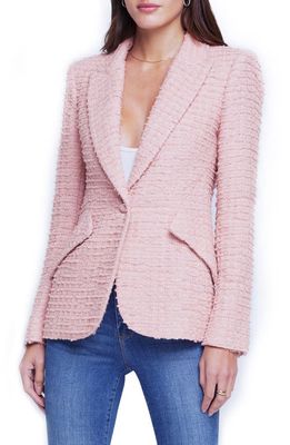 L'AGENCE Chamberlain Tweed Blazer in Dusty Pink