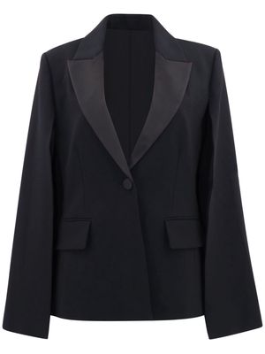 L'Agence Christina satin-trim cape blazer - Black