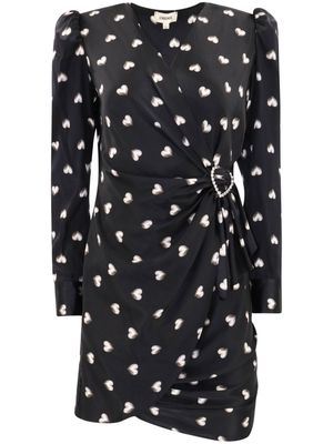 L'Agence Clarice heart-motif minidress - Black