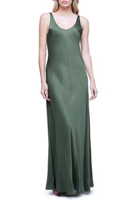 L'AGENCE Clea Satin Slipdress in Dark Moss