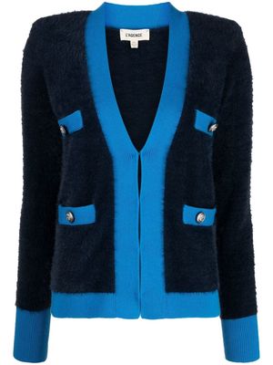L'Agence contrast-trim knitted jacket - Blue