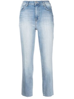 L'Agence cropped stonewashed-effect jeans - Blue