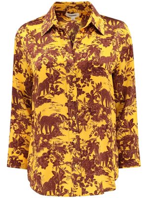 L'Agence Dani graphic-print silk shirt - Yellow