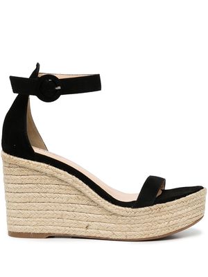 L'Agence Elysee suede wedges - Black