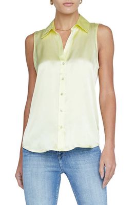 L'AGENCE Emmy Sleeveless Silk Blouse in Yellow Sorbet