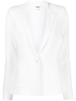 L'Agence fine-knit single-breasted blazer - White