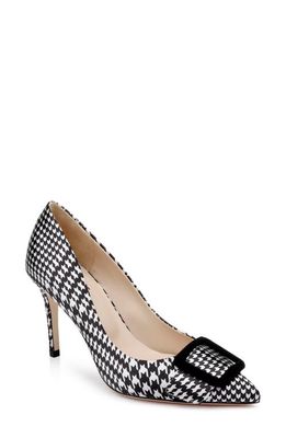 L'AGENCE Helene Pointed Toe Pump in Black Houndstooth