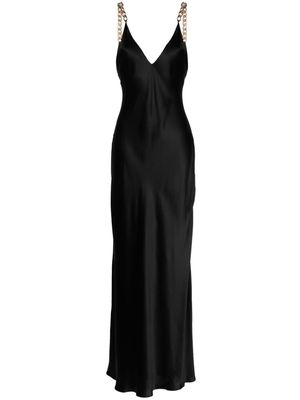 L'Agence Jet Chain silk maxi dress - Black