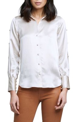 L'AGENCE Jordy Silk Blouse in Champagne