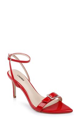 L'AGENCE Juneau Ankle Wrap Sandal in Red Tango