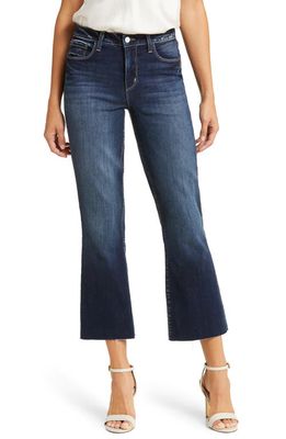 L'AGENCE Kendra Raw Hem Flare Crop Jeans in Columbia