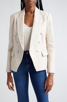 L'AGENCE Kenzie Double Breasted Blazer in Champagne