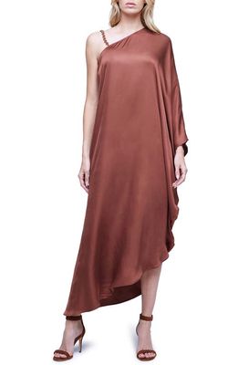 L'AGENCE Kerry Kaftan Asymmetric One-Shoulder Dress in Hickory