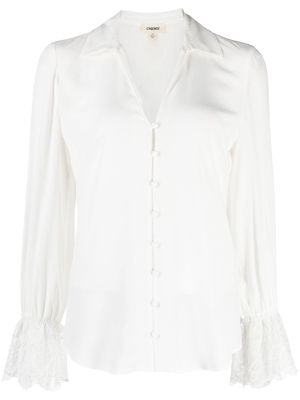L'Agence lace poet-sleeve blouse - White