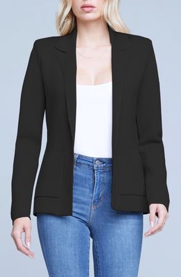 L'AGENCE Lacey Cotton Blend Cardigan in Black