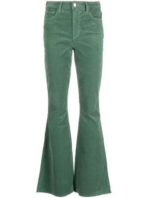 L'Agence Marty velvet-finish flared trousers - Green