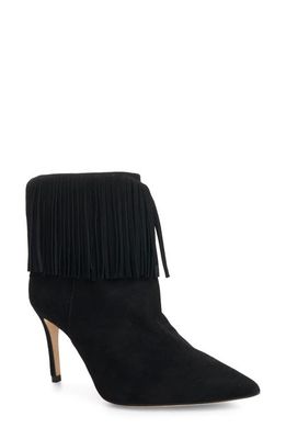 L'AGENCE Mathilde Fringe Stiletto Bootie in Black