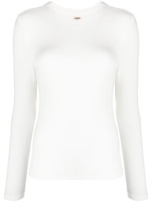 L'Agence round-neck long-sleeved top - White
