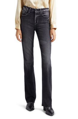 L'AGENCE Ruth High Waist Raw Hem Straight Leg Jeans in Volta