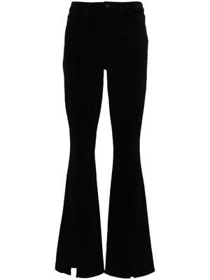 L'Agence split-ankles velvet trousers - Black