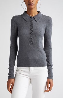 L'AGENCE Sterling Collar Sweater in Grey/gunmetal