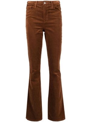 L'Agence Stevie flared velvet trousers - Brown