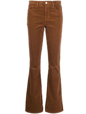 L'Agence Stevie mid-rise flared velvet trousers - Brown