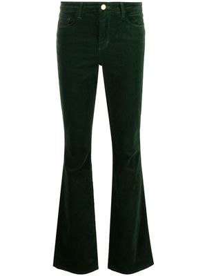 L'Agence Stevie mid-rise flared velvet trousers - Green