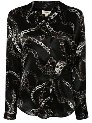 L'Agence Tyler graphic-print silk shirt - Black