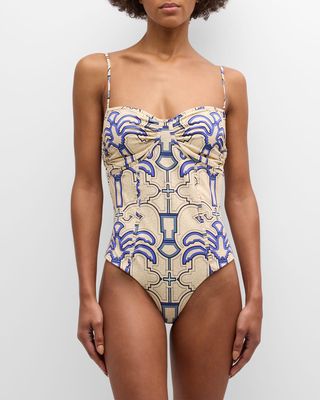 Lagoon Lure Bustier One-Piece Swimsuit