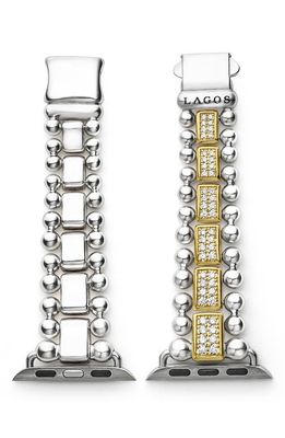 LAGOS 18K Gold & Sterling Silver Diamond Apple Watch® Watchband in Silver Gold Diamond 